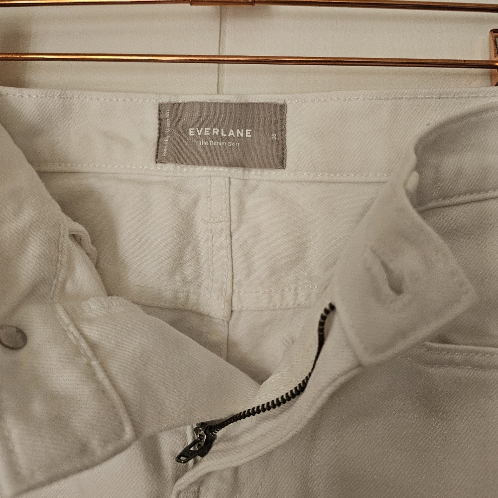 Everlane White Denim A Line Skirt 100 cotton - Picture 7 of 11